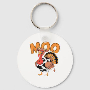 Porte-clés Turquie Moo Costume de vache drôle Thanksgiving Tu