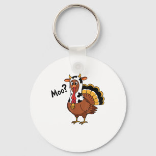 Porte-clés Turquie Moo Vache drôle Thanksgiving Performance S