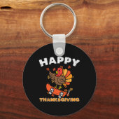 Porte-clés Turquie Skateboard Bon thanksgiving mignon Automne (Recto)
