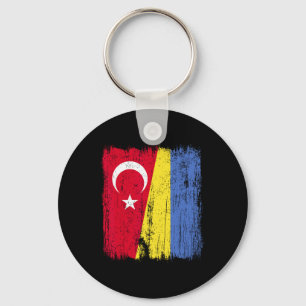 Porte-clés Turquie Ukraine Demi-drapeau Héritage turc ukraini