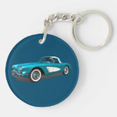 Porte-clés Turquoise 59 Corvette arrière - plan personnalisab (Dos)