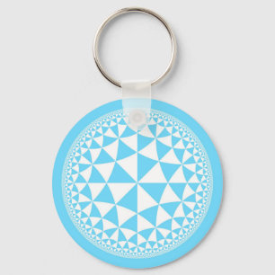 Porte-clés Turquoise Aqua & White Triangle Filled Mandala