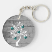 Porte-clés Turquoise arbre des coeurs Porte - clé personnalis (Dos)