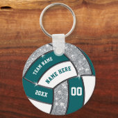 Porte-clés Turquoise, Blanc, Silver Volleyball Porte - clés V (Verso)