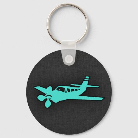 Porte-clés Turquoise; Blue Green Petit avion (Recto)