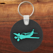 Porte-clés Turquoise; Blue Green Petit avion (Recto)
