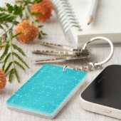 Porte-clés Turquoise Clair Téalgue Aqua Motif Damassé (Devant droit)