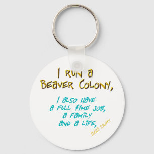 Porte-clés turquoise de chef de castor