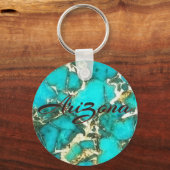 Porte-clés Turquoise de l'Arizona avec de la pyrite Matrix (Recto)