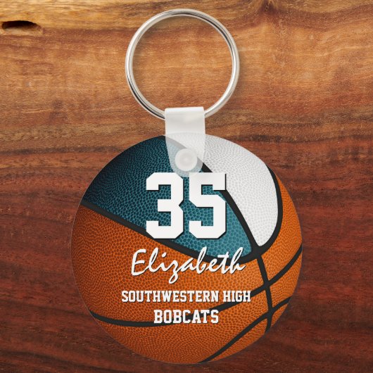 Porte-clés Turquoise équipe blanche couleurs filles garçons b (Recto)