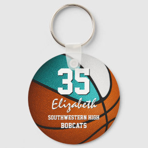 Porte-clés Turquoise équipe blanche esprit filles basketball