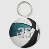 Porte-clés turquoise équipe noire couleurs garçons filles bas (Recto)