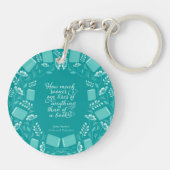 Porte-clés Turquoise Floral Pride & Prejudice Bookish Citatio (Dos)