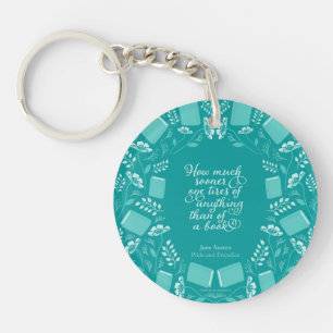 Porte-clés Turquoise Floral Pride & Prejudice Bookish Citatio
