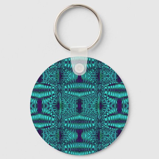 Porte-clés turquoise fractale (Recto)