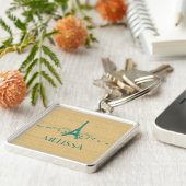 Porte-clés Turquoise Français Flourish Premium Porte - clé (Côté)