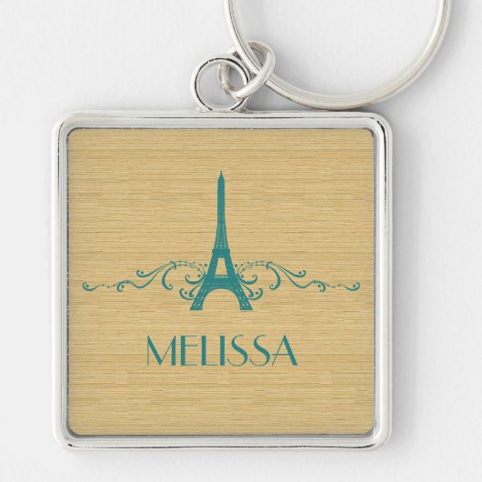 Porte-clés Turquoise Français Flourish Premium Porte - clé (Devant)