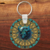 Porte-clés Turquoise+Gold Astrologie Affirmations Taurus Zodi (Verso)