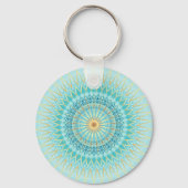Porte-clés Turquoise Gold Boho Mandala (Recto)
