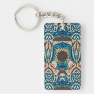Porte-clés Turquoise Gold Sun Southwestern Art