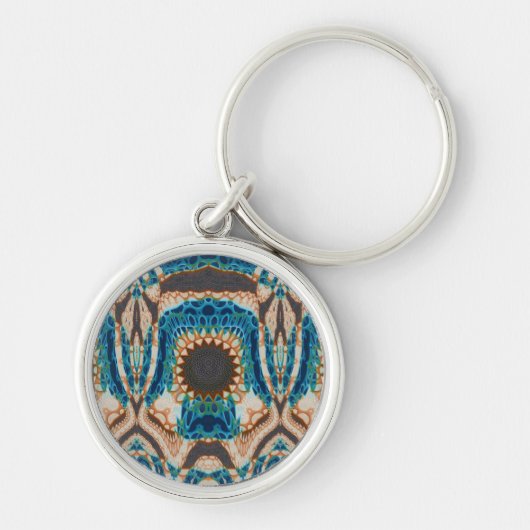 Porte-clés Turquoise Gold Sun Southwestern Art (Devant)