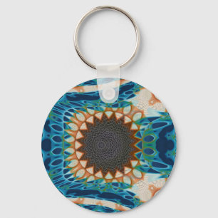 Porte-clés Turquoise Gold Sun Southwestern Art