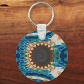 Porte-clés Turquoise Gold Sun Southwestern Art (Verso)