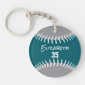 Porte-clés turquoise gris ou N'IMPORTE QUELLE équipe couleurs (Devant)