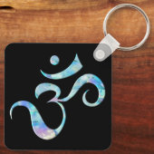 Porte-clés Turquoise Marbré Om (Verso)