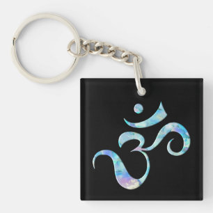 Porte-clés Turquoise Marbré Om