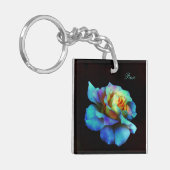 Porte-clés Turquoise Pastel Rainbow Rose Porte - clés (Devant gauche)