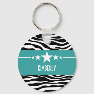 Porte-clés Turquoise Sassy Star Zebra Porte - clé