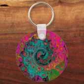 Porte-clés Turquoise Tripant Abstrait Rétro Tourbillon Liquid (Recto)