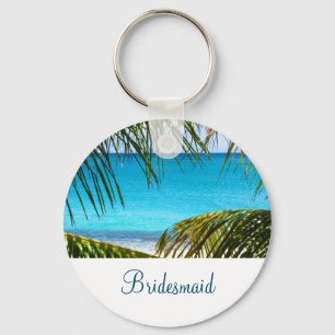 Porte-clés Turquoise Tropical Beach Wedding Bridesmaid