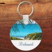 Porte-clés Turquoise Tropical Beach Wedding Bridesmaid (Recto)