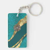 Porte-clés Turquoise vert vert damassé (Dos)