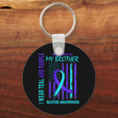 Porte-clés Turquoise Violet Ruban Indicateur de sensibilisati (Recto)