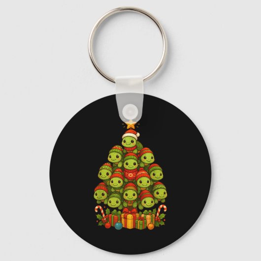Porte-clés Turtle Christmas Tree Funny Turtle Xmas  (Recto)