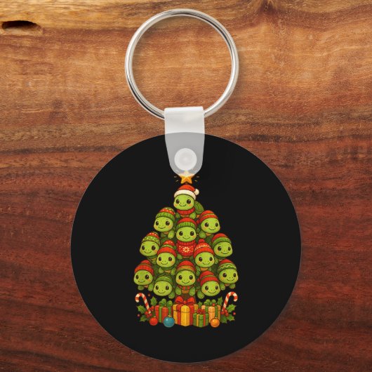 Porte-clés Turtle Christmas Tree Funny Turtle Xmas  (Recto)