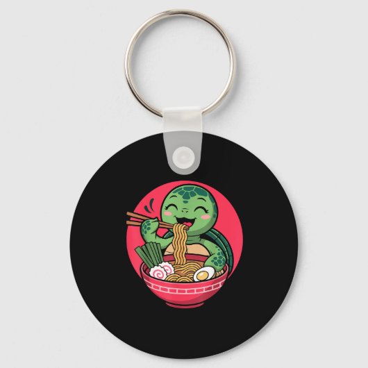Porte-clés Turtle Eating Ramen Kawaii Turtle Japanese Kawaii  (Recto)