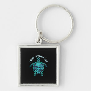 Porte-clés Turtle Lover J'ai besoin de la mer de vitamine