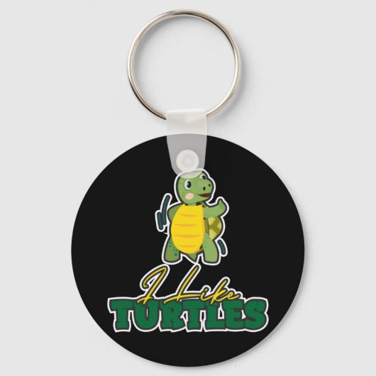 Porte-clés Turtle Lover | J'Aime Les Tortues (Recto)