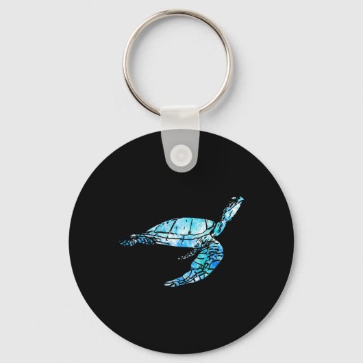 Porte-clés Turtle Tie Dye Aquarelle Mer Ocean Save Planet Ea (Recto)