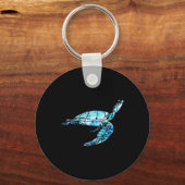 Porte-clés Turtle Tie Dye Aquarelle Mer Ocean Save Planet Ea (Recto)