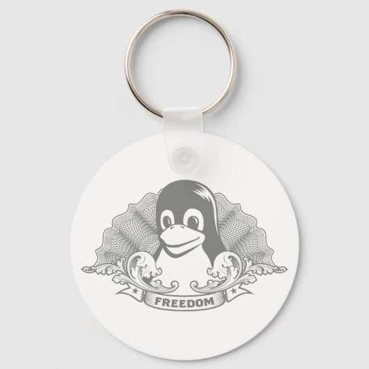 Porte-clés Tux Penguin - (Linux, Open Source, Copyleft, FSF) (Recto)