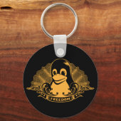 Porte-clés Tux Penguin - (Linux, Open Source, Copyleft, FSF) (Recto)