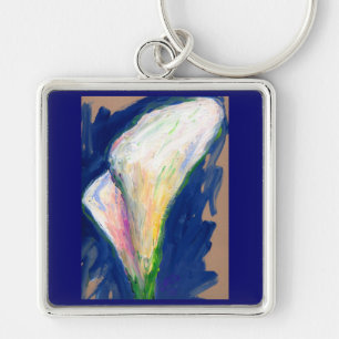 Porte-clés Tuxedo Cuff Lily Fleurs Peinture Porte - clé d'art