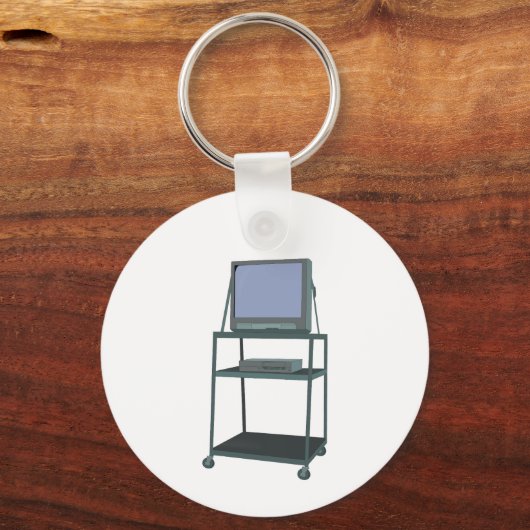 Porte-clés TV et chariot VCR Classe 80s 90s Funny School (Verso)