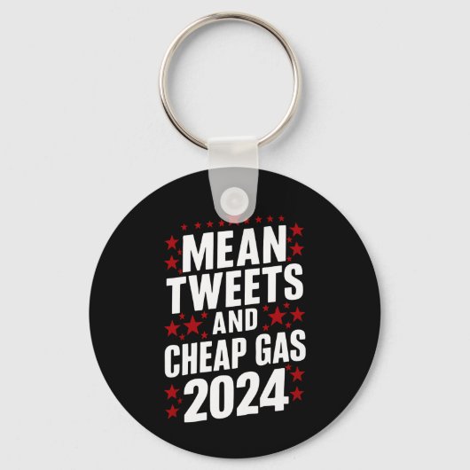 Porte-clés Tweets Moyens Et Gaz Bon Marché Donald Trump 2024 (Recto)