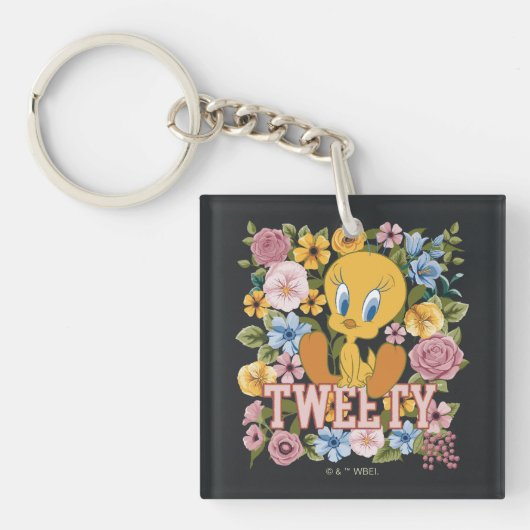 Porte-clés TWEETY™ Broderie Florale Graphique (Devant)
